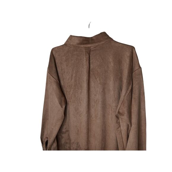 Easel Los Angeles Oversized Shirt Jacket Coat Camel Brown L NWT Soft Stretch - Picture 8 of 12